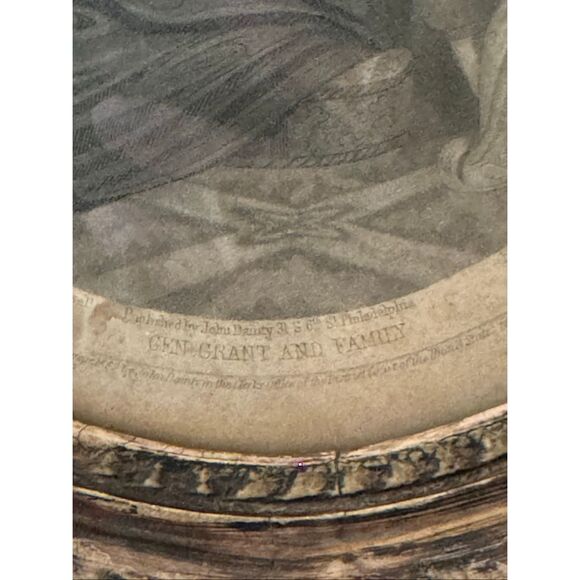 Antique Ulysses Grant Family framed etching president of the United States litho - Picture 5 of 5